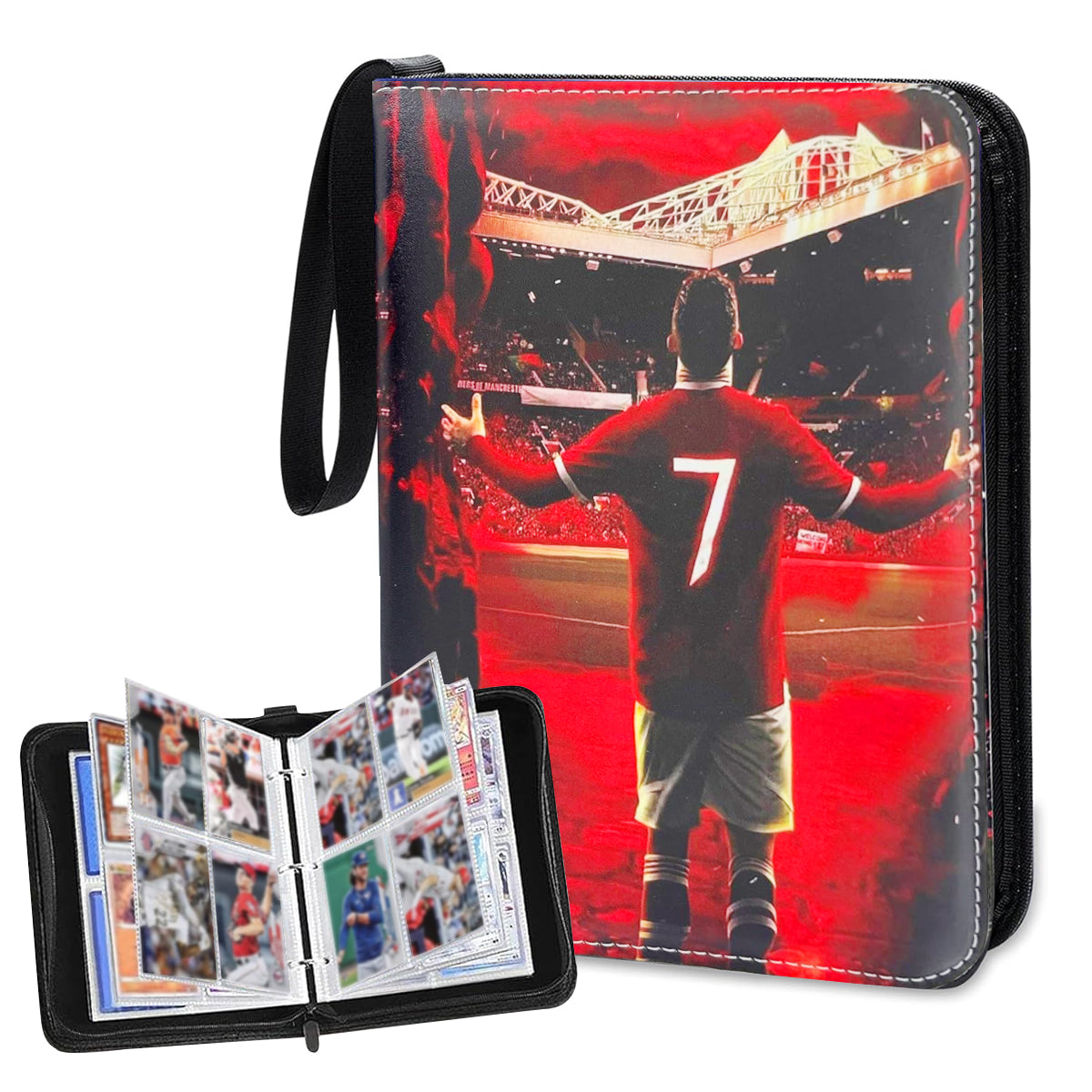 PATPAT 400 Pockets Soccer Card Binder Autographed Cards Storage Bag Waterproof PU Cover Zipper Card Organzier Holder Multi Purpose Card Organizer Bag for Game Trade Cards, Collectible Cards PATPAT 400 Pockets Soccer Card Binder Autographed Cards Storage Bag Waterproof PU Cover Zipper Card Organzier Holder Multi Purpose Card Organizer Bag for Game Trade Cards, Collectible Cards